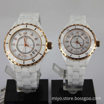 Ceramic Pair Watch with Japan Movement, OEM and ODM Orders are Welcome